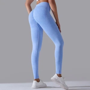Women's Workout Leggings Acid Wash Rinse Stretchy Capris for Running Sports Yoga - Picture 1 of 134