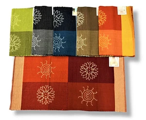 Tappeto Stuoia Cucina Multiuso 100% Cotone Indiano Ricamo 6 Misure 6 Colori CH - Foto 1 di 7