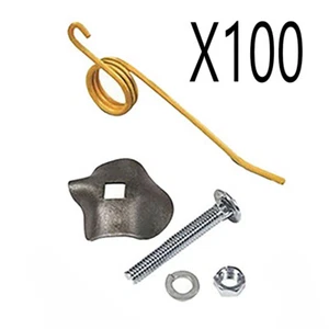 100 Pack Hay Rake Teeth w/ Clips & Hardware NE400033 Fits New Idea 402 280744 - Picture 1 of 5