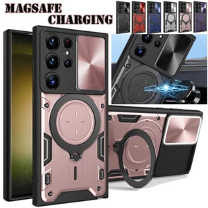 For Samsung S23 S24 Ultra S22 S21 S20 FE Magnetic Armor Stand Magsafe Case Cover - Picture 1 of 18