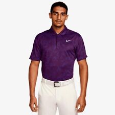 Men's Size L Tiger Woods Nike Dri-FIT ADV Golf Polo Bordeaux DX6092-610 Purple