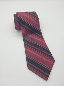 J. Ferrar Striped Black & Red Silk Tie - Picture 1 of 7