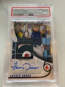 2025 TOPPS MAJOR LEAGUE MATERIAL AUTO JARREN DURAN BLACK /10 RED SOX PSA 8 POP 1 - Picture 1 of 2