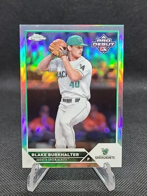 2023 Topps Pro Debut Blake Burkhalter Chrome Refractor /99 - Braves KS - Image 1 of 3