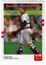 2021 Topps X Sports Illustrated Carlton Fisk #63 White With Red Stripes #12/70