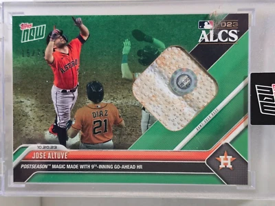 2023 Topps Now 1024 Jose Altuve Game Used Base Relic Green /75 Astros ALCS - Image 1 of 2