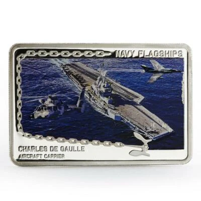 Tanzania 500 shillings Navy Flagships series Charles de Gaulle silver coin 2014 - Image 1 of 4