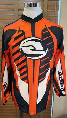 Answer Racing Motocross/ Bmx Jersey - Size XS-Orange/Navy Long Sleeve.    P14562 - Image 1 of 4