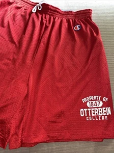 Property Of Otterbein College Xl Champion Basketball Shorts Red - Picture 1 of 8