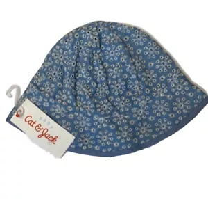 Cat and Jack 100 % Baumwolle Chambray Eimermütze mit Kinnriemen 12-24M - Bild 1 von 7