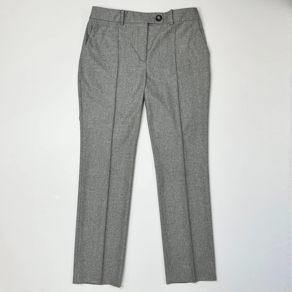 $1080 Pantalones Agnona Gris Jaspeado Frente Plano Seda y Cachemira talla 44 8 Foto 1 de 4