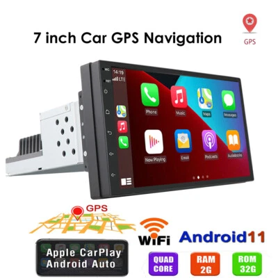 Android 13.0 7inch Single 1DIN Car Stereo Radio Player WIFI GPS Mirror Link 32GB - Image 1 of 4