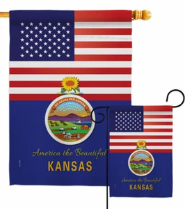 US Kansas Garden Flag States Regional Decorative Small Gift Yard House Banner - Picture 1 of 17