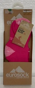 TODDLER KIDS EUROSOCK SNOW BASE OTC SKI SOCKS (PINK/WHITE) XS - SIZES 1-3 - Picture 1 of 2