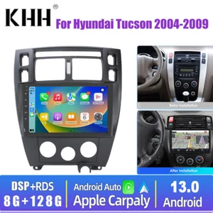 8+128GB CarPlay Car Stereo Android Radio For Hyundai Tucson 2004-2009 GPS Navi - Foto 1 di 19