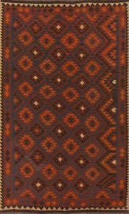 Tribal Reversible Kilim Geometric Oriental Area Rug Hand-Woven Wool 7x10 Carpet - Picture 1 of 10