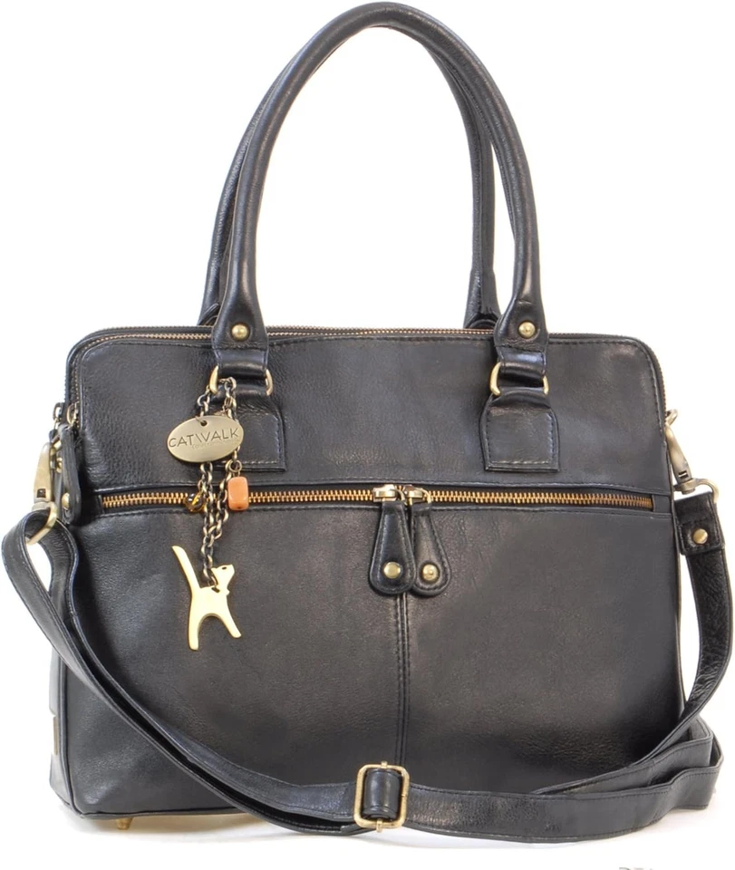 Large Leather Tote Bag for Women - Full-Grain Leather, 3 Zip Compartments - Image 1 of 1