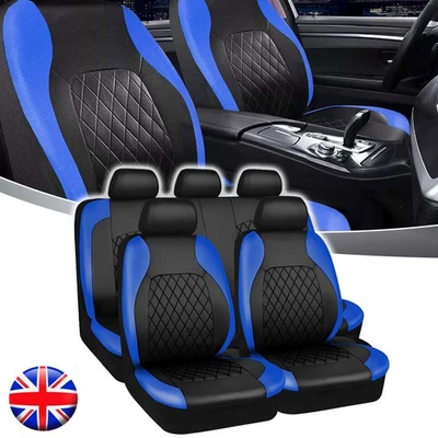 For Citroen C2 C3 C4 C5 Car Seat Covers Full Set 9Pc Deluxe Protector PU Leather - Image 1 of 4