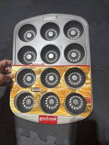 Good Cook 12 Cup Fluted Muffin Pan Mini Cake Non Stick Bradshaw #04150 New - Picture 1 of 6