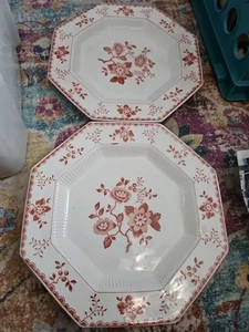Set Of 2-1776 Independence Ironstone By Castleton Amber And White Floral Plates - Picture 1 of 3