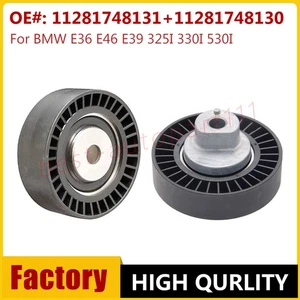 1 Belt Tensioner Pulley + 1 Idler Pulley Kit for BMW E36 E46 E39 325I 330I 530I - Picture 1 of 6