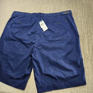 Polo Ralph Lauren Shorts Men Fit 42 Big *READ Classic Fit Chino Navy Blue 10" - Picture 1 of 11