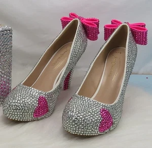New Arrival Sea Blue Crystal Women Wedding Shoes Woman 12Cm High Heel Platform - Picture 1 of 18