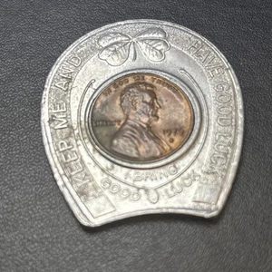1975D  VERNON DOWNS NY LUCKY PENNY - - Picture 1 of 2
