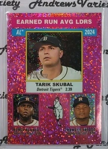 2025 Topps Heritage #202 Valdez / Skubal / Blanco cromo rosa brillo refractor - Imagen 1 de 3
