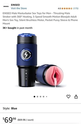 Male Masturbaters Automatic HandsFree Rotating Cup Thrusting Stroker Men Sex Toy - Image 1 of 4