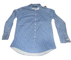 Lauren Ralph Classic Fit Non Iron Shirt Men 16 34/35 Blue Plaid Pocket Floral🔥 - Picture 1 of 7