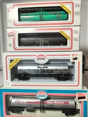 HO Scale Model Power NIB Tank Car Lot of 4 - Exxon, Celanese, Texaco, Hooker - Image 1 of 4