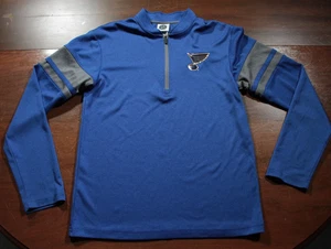 Camisa Pullover St. Louis Blues Cuarto Cremallera NHL Hockey S Azul Gris - Imagen 1 de 3