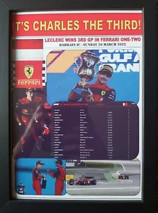 Charles Leclerc 2022 F1 Bahrain Grand Prix winner - framed print - Picture 1 of 2
