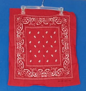 Paisley Rojo Brillante Bandana 20"X18" Rojo y Blanco Do-Rag - Imagen 1 de 4