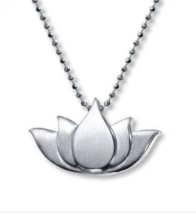 Alex Woo Little Faith Lotus Blossom Pendant Necklace in Sterling Silver - Sterli - Picture 1 of 3
