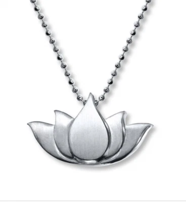 Collar colgante Alex Woo Little Faith flor de loto en plata de ley - esterlina Foto 1 de 3