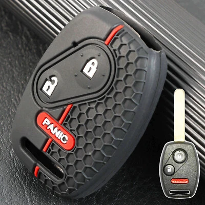 3_Button Remote Key  Case Cover Holder Silicone For Honda Civic Accord Pilot Fit - Image 1 of 4