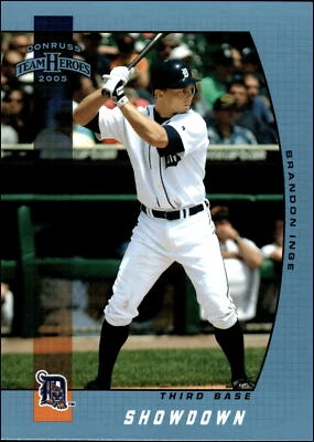 2005 Donruss Team Heroes #116 Brandon Inge   Showdown Blue Detroit Tigers - Image 1 of 2