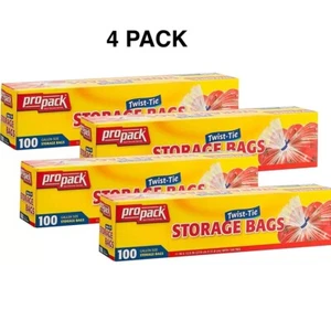 PROPACK Disposable Plastic Storage Bags with Twist Tie 1 Gallon 400 BAGS TOTAL - Picture 1 of 5