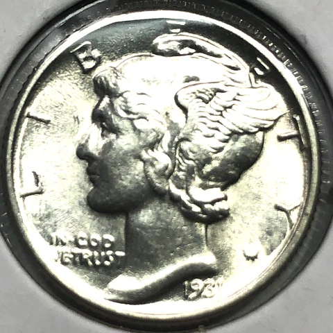 1931  Uncirculated Mercury Silver Dime - #19669 Cover