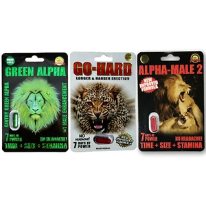 Green + Go Hard + Alpha Sex Enhancer Pills, (3) Packs | Free Samples - Picture 1 of 7