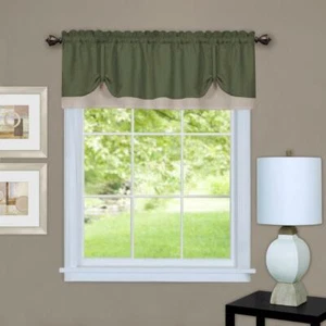 Kate Aurora Country Farmhouse Flax Linen Tie Up Window Valance - Assorted Colors - Picture 1 of 24