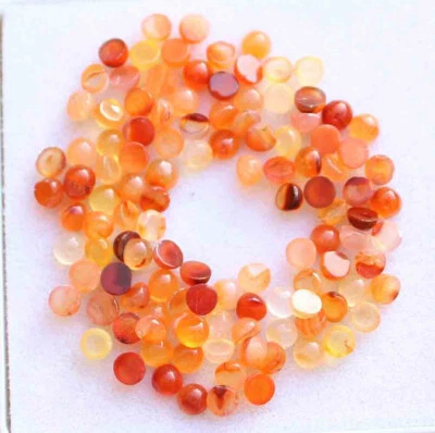 Lote de piedras preciosas sueltas cabujón redondo cornalina natural 17,40 quilates 3 mm Foto 1 de 3