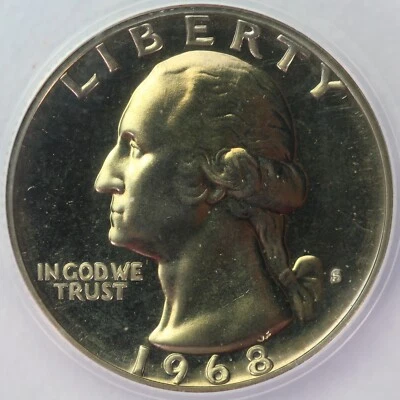 1968-S 25c Double Die Obverse Washington Quarter ANACS PF 65 - Image 1 of 4