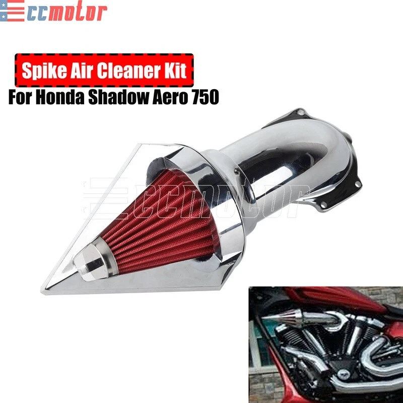 Kit de filtro de admisión de filtro de aire de clavo cromado para Honda Shadow Aero 750 VT750 04-22 Foto 1 de 4