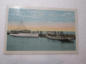 Vintage 1938 Postcard Bayfield Wisconsin City Dock Sailboats - Picture 1 of 2