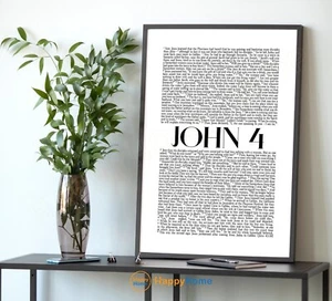 John 4 NIV Bible Verse Wall Art Scripture Prints Christian Home Art Decor -PB04 - Picture 1 of 17