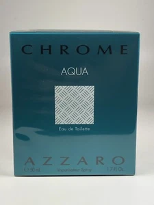 Chrome Aqua by Azzaro 1.7 oz / 50 ml Eau De Toilette Spray New In Box SEALED - Picture 1 of 5