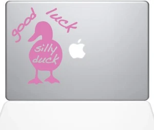 The Decal Guru Good Luck Silly Duck Decal Vinyl Sticker 12" MacBook - Pink - Picture 1 of 1